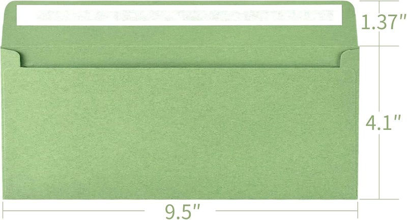Horchen Green #10 Envelopes 100 Count Self Seal Envelopes Red for Business,Invitations Windowless Business Envelopes, - Image 3